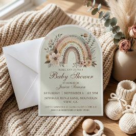 Boho Rainbow and Blume Kinderdusche Einladung