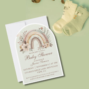 Boho Rainbow and Blume Kinderdusche Einladung