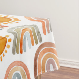 Boho Rainbow and Sun Watercolor Tischdecke