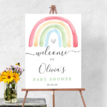 Boho Rainbow Baby Dusche Begrüßungszeichen