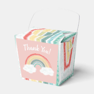 Boho Rainbow Baby Dusche Pink Geschenkschachtel