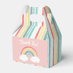 Boho Rainbow Baby Dusche Pink Geschenkschachtel