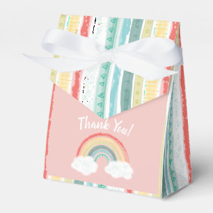 Boho Rainbow Baby Dusche Pink Geschenkschachtel