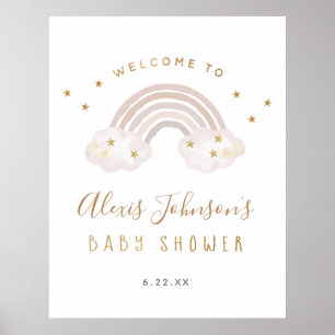 Boho Rainbow Baby Dusche Willkommenspender Poster
