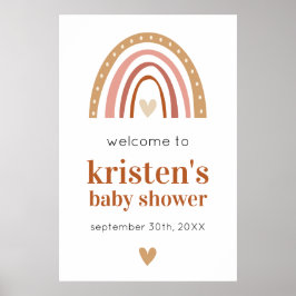 Boho Rainbow Baby Dusche Willkommenspender Poster