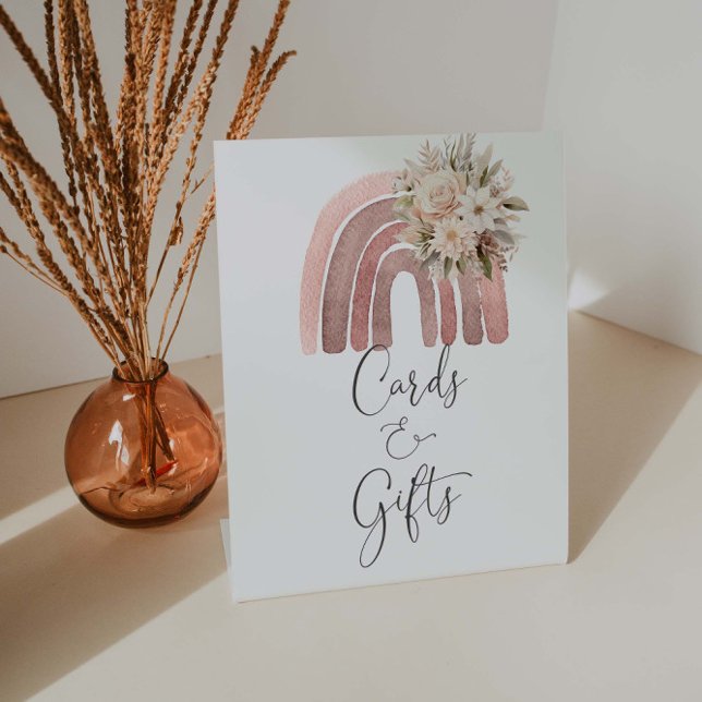 Boho Rainbow Baby Duschkarten und Geschenke Sockelschild (Von Creator hochgeladen)