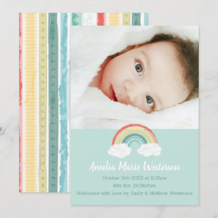 Boho Rainbow Baby Faire-part de naissance