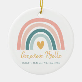 Boho Rainbow Baby Personalisierte Geburtsstaten Keramik Ornament