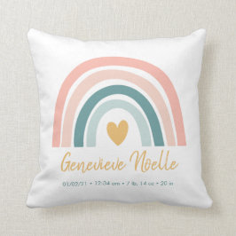 Boho Rainbow Baby Personalisierte Geburtsstaten Kissen
