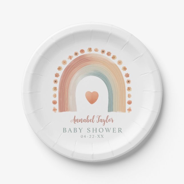 Boho Rainbow Baby Shooting Paper Teller - Aquarell (Vorderseite)