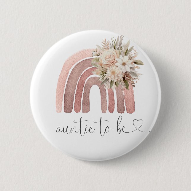 Boho Rainbow Baby Shooting Tuntie zu sein Button (Vorderseite)