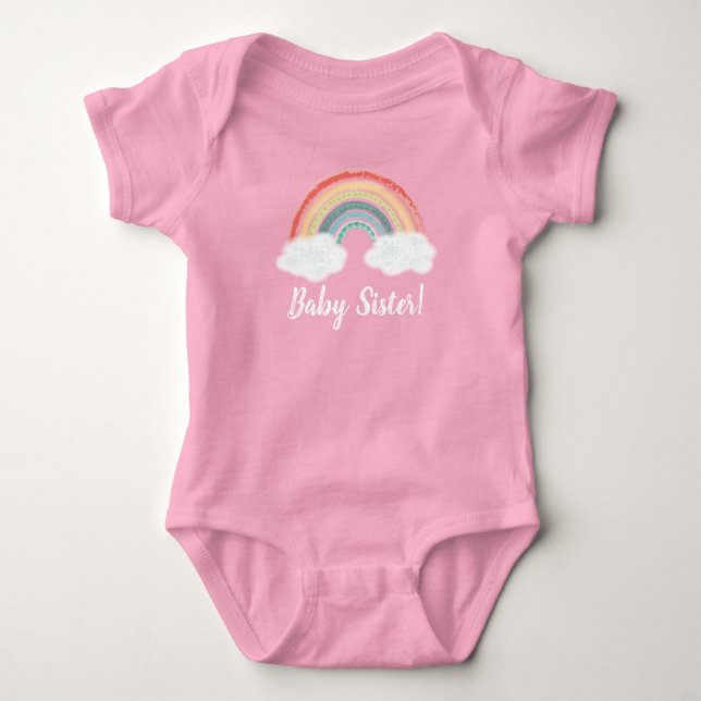 Boho Rainbow Baby Showbabysitter Strampler (Vorderseite)