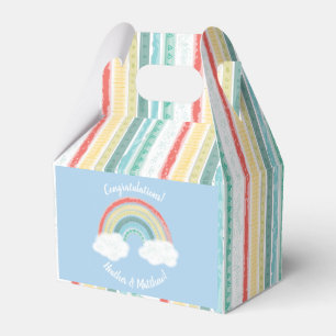 Boho Rainbow Baby Shower Blue Boy Geschenkschachtel