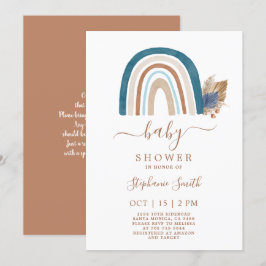 Boho Rainbow Baby Shower Boy Einladung
