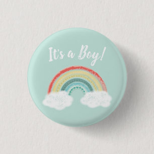 Boho Rainbow Baby Shower Button