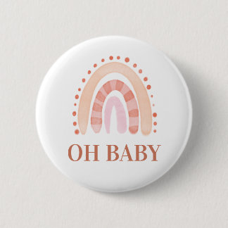 Boho Rainbow Baby Shower Button