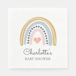 Boho Rainbow Baby Shower Classic Paper Serviette