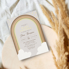 Boho Rainbow Baby Shower Earthy Gender Neutral Folieneinladung