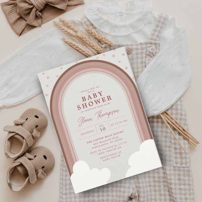 Boho Rainbow Baby Shower Earthy Girl Einladung (Von Creator hochgeladen)