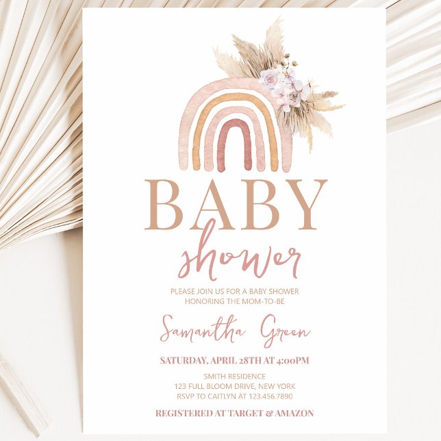 Boho Rainbow Baby Shower Einladung (Von Creator hochgeladen)