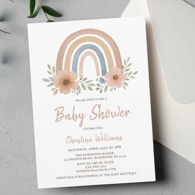 Boho Rainbow Baby Shower Einladung (Von Creator hochgeladen)