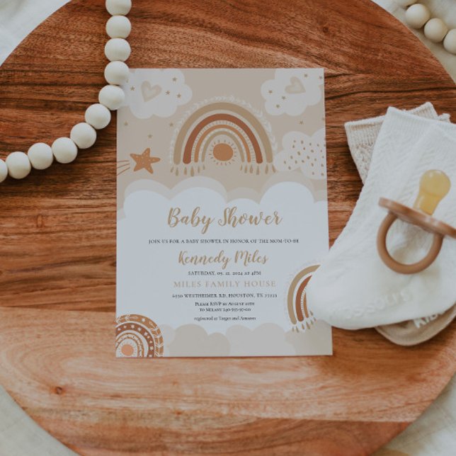 Boho Rainbow Baby Shower Einladung (Von Creator hochgeladen)