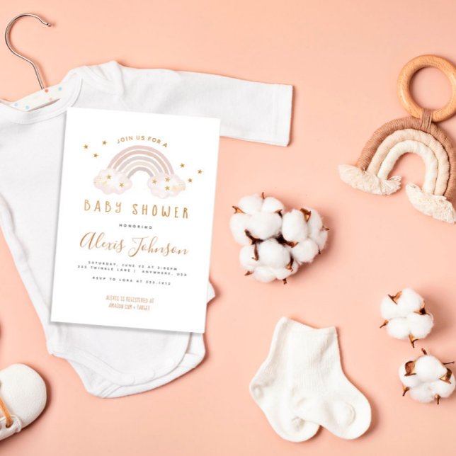 Boho Rainbow Baby Shower Einladung (Von Creator hochgeladen)