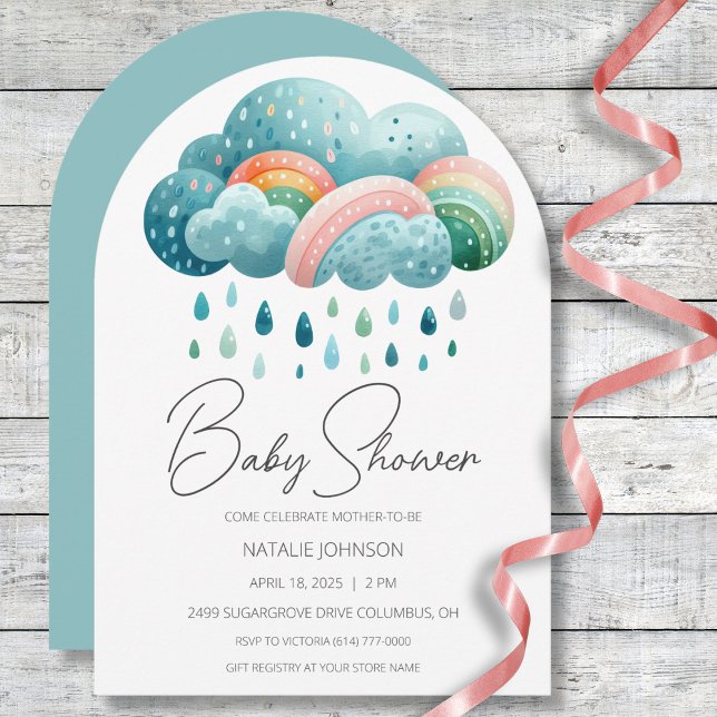 Boho Rainbow Baby Shower Einladung (Von Creator hochgeladen)