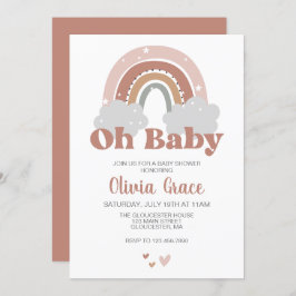 Boho Rainbow Baby Shower Einladung