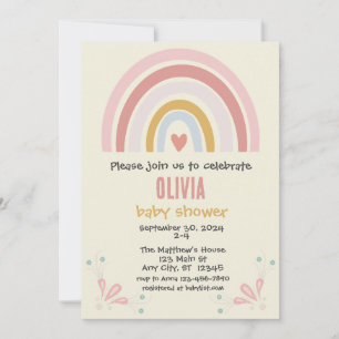 Boho Rainbow Baby Shower Einladung Anpassbar