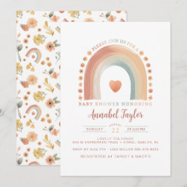 Boho Rainbow Baby Shower Einladung - Erdnasser