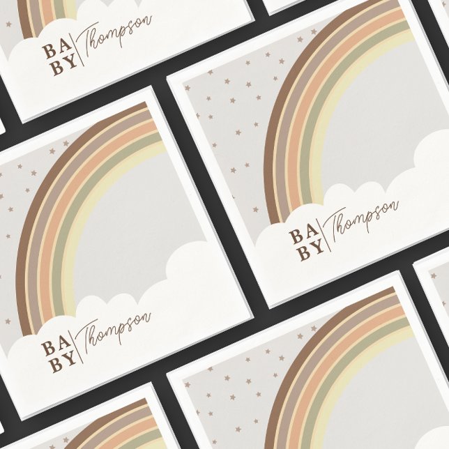 Boho Rainbow Baby Shower Gender Neutral Serviette (Von Creator hochgeladen)
