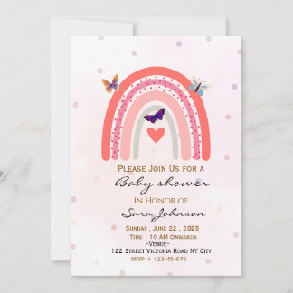 Boho Rainbow Baby Shower Invitation  Einladung
