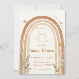 Boho Rainbow Baby Shower Invitation – Watercolor