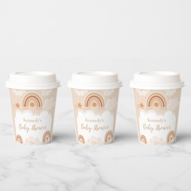 Boho Rainbow Baby Shower Pappbecher (Multi)