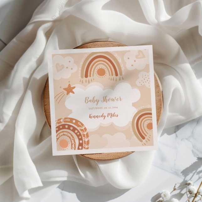 Boho Rainbow Baby Shower Serviette (Von Creator hochgeladen)