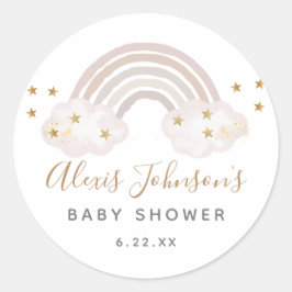 Boho Rainbow Baby Shower Stickers