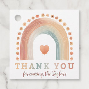 Boho Rainbow Baby Shower Vielen Dank Geschenkanhänger