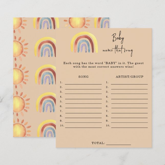 Boho Rainbow Baby Song Baby Duschspiel (Vorne/Hinten)