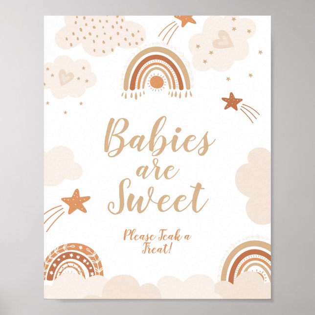 Boho Rainbow Babys sind süße Zeichen Poster (Vorne)