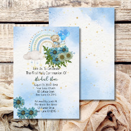 Boho Rainbow Bear Erste Heilige Kommune Einladung