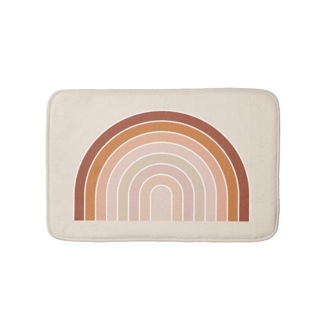 Boho Rainbow Beige Terracotta Badematte (Vorderseite)