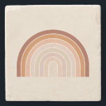 Boho Rainbow Beige Terracotta Steinuntersetzer<br><div class="desc">Regenbogen - Boho Regenbogen - Abstrakte Bögen - Neutral Beige / Terracotta.</div>