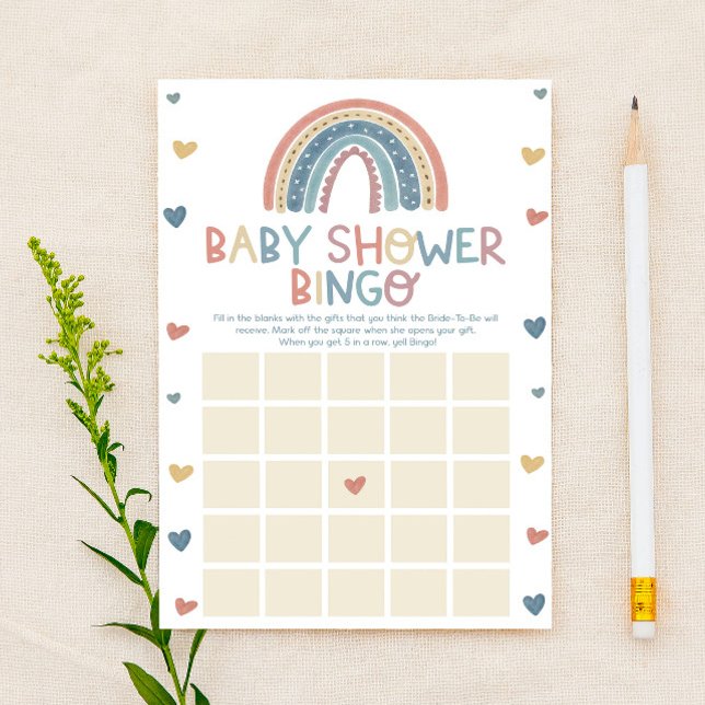 Boho Rainbow Bingo Baby Showspiel (Von Creator hochgeladen)