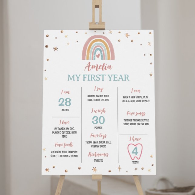 Boho Rainbow Birthday Milestone Poster (Von Creator hochgeladen)