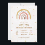 Boho Rainbow Birthday Party Einladung<br><div class="desc">Eine boho-RegenbogenGeburtstagsparty lädt in trendigen,  boho Farben ein.</div>