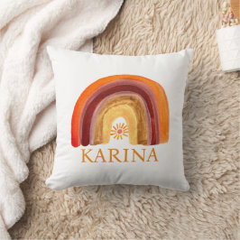 Boho Rainbow Bohemisch Sun Orange Baby Kinderzimme Kissen