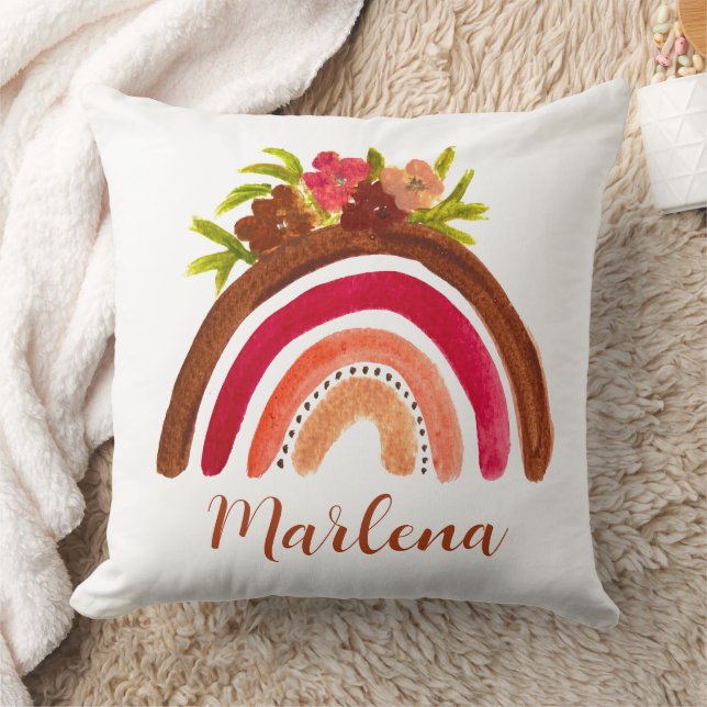 Boho Rainbow Bohemische Naturfarbe Kissen (Decke)