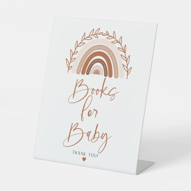 Boho Rainbow Books for Baby Sign, Earthy Tones Sockelschild (Vorderseite)