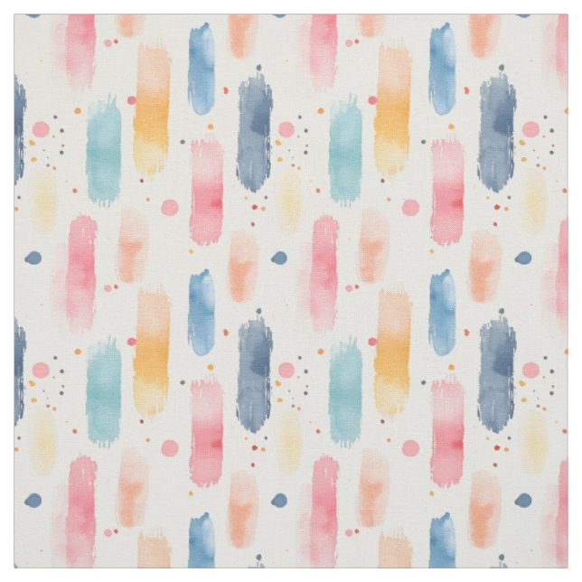Boho Rainbow Brush Strokes & Dots Stoff (Muster)